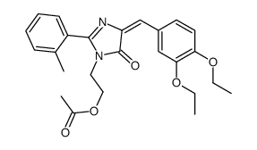 4H-Imidazol-4-one,3-[2-(acetyloxy)ethyl]-5-[(3,4-diethoxyphenyl)methylene]-3,5-dihydro-2-(2-methylphenyl)- Structure