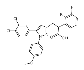 3-[5-(3,4-Dichloro-phenyl)-1-(4-methoxy-phenyl)-1H-pyrazol-3-yl]-2-(2,3-difluoro-phenyl)-propionic acid Structure