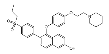 5-[4-(2-piperidin-1-yl-ethoxy)-phenoxy]-6-[4-(propane-1-sulfonyl)-phenyl]-naphthalen-2-ol结构式
