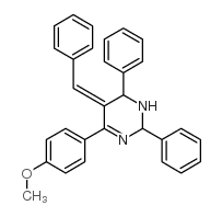 Pyrimidine,1,2,5,6-tetrahydro-4-(4-methoxyphenyl)-2,6-diphenyl-5-(phenylmethylene)- picture