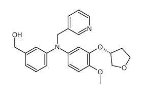 N-(4-methoxy-3-(3R)-tetrahydrofuranyloxyphenyl)-N-(3-pyridylmethyl)-3-hydroxymethylaniline结构式