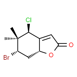 (4S)-6β-Bromo-4α-chloro-5,6,7,7aα-tetrahydro-5,5-dimethylbenzofuran-2(4H)-one Structure