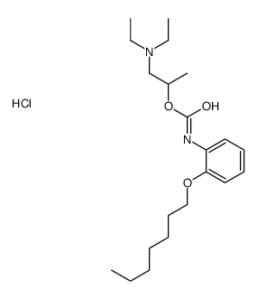 diethyl-[2-[(2-heptoxyphenyl)carbamoyloxy]propyl]azanium,chloride Structure