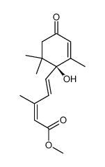 methyl (2Z,4E)-5-((S)-1-hydroxy-2,6,6-trimethyl-4-oxocyclohex-2-en-1-yl)-3-methylpenta-2,4-dienoate结构式