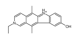 2-ethyl-5,11-dimethyl-6H-pyrido[4,3-b]carbazol-2-ium-9-ol结构式