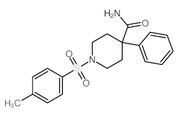 1-(4-methylphenyl)sulfonyl-4-phenyl-piperidine-4-carboxamide structure