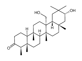 21α,27-dihydroxy-D:A-frideooleanon-3-one Structure