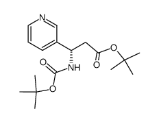 tert-butyl (S)-3-((tert-butoxycarbonyl)amino)-3-(pyridin-3-yl)propanoate结构式