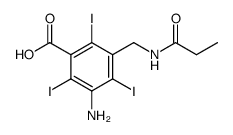 3-Propionylaminomethyl-5-amino-2,4,6-trijod-benzoesaeure Structure