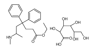 ethyl 6-(methylamino)-4,4-diphenylheptanoate,(2R,3S,4R,5R)-2,3,4,5,6-pentahydroxyhexanoic acid Structure