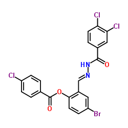4-Bromo-2-{(E)-[(3,4-dichlorobenzoyl)hydrazono]methyl}phenyl 4-chlorobenzoate Structure