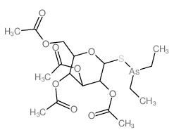 b-D-Glucopyranose, 1-thio-, 2,3,4,6-tetraacetate 1-(diethylarsinite) (9CI) structure