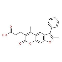 3-(2,5-dimethyl-7-oxo-3-phenyl-7H-furo[3,2-g]chromen-6-yl)propanoic acid结构式