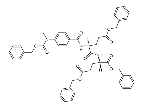 N-[N-[4-[[(benzyloxy)carbonyl]methylamino]benzoyl]-L-α-glutamyl]-L-glutamic acid tribenzyl ester结构式