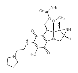 Azirino[2',3':3,4]pyrrolo[1,2-a]indole-4,7-dione,8-[[(aminocarbonyl)oxy]methyl]-1,1a,2,8,8a,8b-hexahydro-8a-methoxy-5-methyl-6-[[2-(1-pyrrolidinyl)ethyl]amino]-,[1aS-(1aa,8b,8aa,8ba)]- (9CI) structure