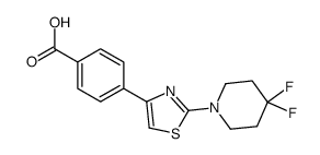 4-[2-(4,4-difluoropiperidin-1-yl)-1,3-thiazol-4-yl]benzoic acid结构式