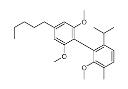 1,3-dimethoxy-2-(2-methoxy-3-methyl-6-propan-2-ylphenyl)-5-pentylbenzene Structure