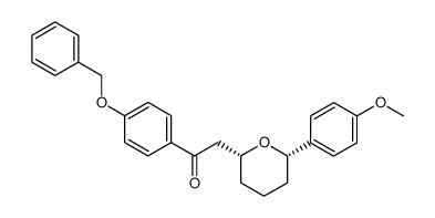 1-(4-(benzyloxy)phenyl)-2-((2R,6S)-6-(4-methoxyphenyl)tetrahydro-2H-pyran-2-yl)ethan-1-one结构式