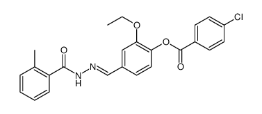 Benzoic acid, 2-methyl-, 2-[[4-[(4-chlorobenzoyl)oxy]-3-ethoxyphenyl]methylene]hydrazide结构式