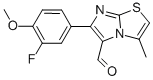 6-(3-fluoro-4-methoxyphenyl)-3-methylimidazo[2,1-b]thiazole-5-carboxaldehyde structure