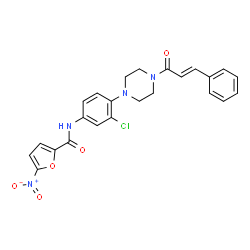 N-(3-chloro-4-{4-[(2E)-3-phenylprop-2-enoyl]piperazin-1-yl}phenyl)-5-nitrofuran-2-carboxamide picture