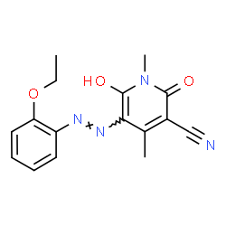 3-Pyridinecarbonitrile,5-[2-(2-ethoxyphenyl)diazenyl]-1,2-dihydro-6-hydroxy-1,4-dimethyl-2-oxo- Structure