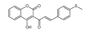 4-Hydroxy-3-<3-(4-methylmercaptophenyl)-1-oxo-2-propenyl>-2H-1-benzopyran-2-on Structure
