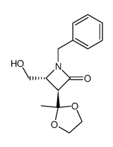 (3R,4R)-1-Benzyl-4-hydroxymethyl-3-(2-methyl-[1,3]dioxolan-2-yl)-azetidin-2-one结构式