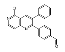 4-(5-氯-3-苯基-1,6-萘啶-2-基)苯甲醛结构式