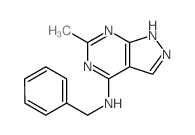N-benzyl-3-methyl-2,4,8,9-tetrazabicyclo[4.3.0]nona-2,4,7,10-tetraen-5-amine结构式