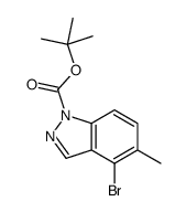 4-溴-5-甲基-1H-吲唑-1-羧酸叔丁酯结构式