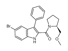 (5-bromo-3-phenyl-1H-indol-2-yl)-(2-methoxymethyl-pyrrolidin-1-yl)-methanone结构式