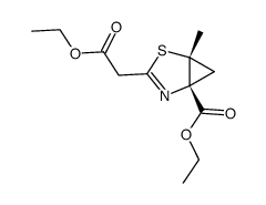 Ethyl 3-ethoxycarbonylmethyl-1-methyl-2-thia-4-azabicyclo[3.1.0]hex-3-ene-5-carboxylate Structure