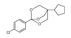 4-(4-chlorophenyl)-1-cyclopentyl-3,5,8-trioxabicyclo[2.2.2]octane结构式