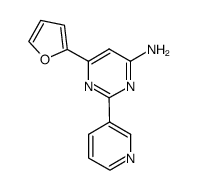 6-(2-furyl)-2-pyridin-3-yl-pyrimidin-4-yl-amine结构式