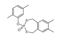 7-(2,5-Dimethyl-phenoxy)-2,3-dimethyl-5,9-dihydro-6,8-dithia-7-phospha-benzocycloheptene 7-oxide结构式