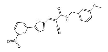 (E)-2-cyano-N-(3-methoxybenzyl)-3-(5-(3-nitrophenyl)furan-2-yl)acrylamide结构式