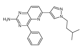 4-phenyl-6-(1-(3-methylbutyl)-1H-pyrazol-4-yl)pyrido[3,2-d]pyrimidin-2-ylamine结构式