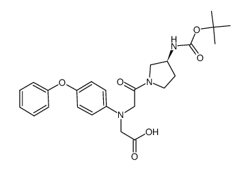 [[2-((S)-3-tert-butoxycarbonylaminopyrrolidin-1-yl)-2-oxo-ethyl]-(4-phenoxyphenyl)amino]acetic acid Structure