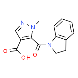 5-(2,3-Dihydro-1H-indol-1-ylcarbonyl)-1-methyl-1H-pyrazole-4-carboxylic acid结构式