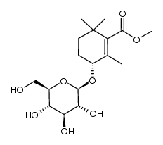 (R)-methyl 2,6,6-trimethyl-3-(((2R,3R,4S,5S,6R)-3,4,5-trihydroxy-6-(hydroxymethyl)tetrahydro-2H-pyran-2-yl)oxy)cyclohex-1-enecarboxylate结构式