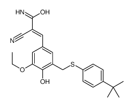 (E)-3-[3-[(4-tert-butylphenyl)sulfanylmethyl]-5-ethoxy-4-hydroxyphenyl]-2-cyanoprop-2-enamide Structure