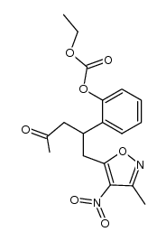 4-o-ethoxycarbonyloxyphenyl-5-(3-methyl-4-nitro-5-isoxazolyl)-2-pentanone结构式
