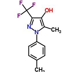 5-Methyl-1-(4-methylphenyl)-3-(trifluoromethyl)-1H-pyrazol-4-ol结构式