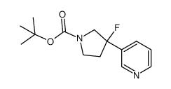 tert-butyl 3-fluoro-3-(pyridin-3-yl)pyrrolidine-1-carboxylate结构式