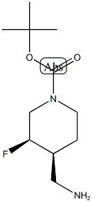 1-Piperidinecarboxylic acid, 4-(aMinoMethyl)-3-fluoro-, 1,1-diMethylethyl ester, (3R,4S)-rel picture