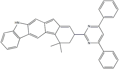 5-(4,6-diphenylpyrimidin-2-yl)-7,7-dimethyl-5,7-dihydroindeno[2,1-b]carbazole结构式