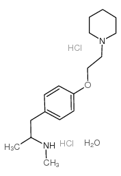 Benzeneethanamine, N,alpha-dimethyl-4-(2-(1-piperidinyl)ethoxy)-, dihy drochloride, hydrate (1:2:1)结构式