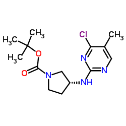 2-Methyl-2-propanyl (3R)-3-[(4-chloro-5-methyl-2-pyrimidinyl)amino]-1-pyrrolidinecarboxylate Structure