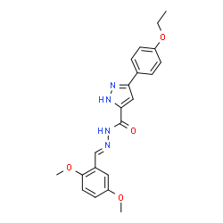 N'-[(E)-(2,5-dimethoxyphenyl)methylidene]-3-(4-ethoxyphenyl)-1H-pyrazole-5-carbohydrazide structure